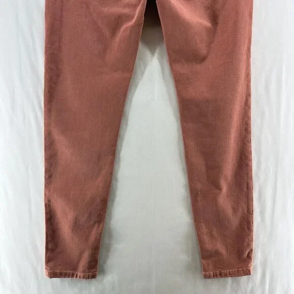 Banana Republic Jeans Womens 27 Premium Denim Mid Rise Skinny Stretch Rust Red - Picture 6 of 10